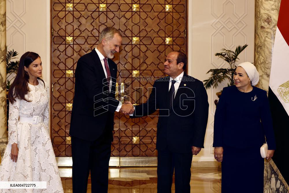 Spanish Royals Recieved by President Abdelfatah El Sisi - Cairo