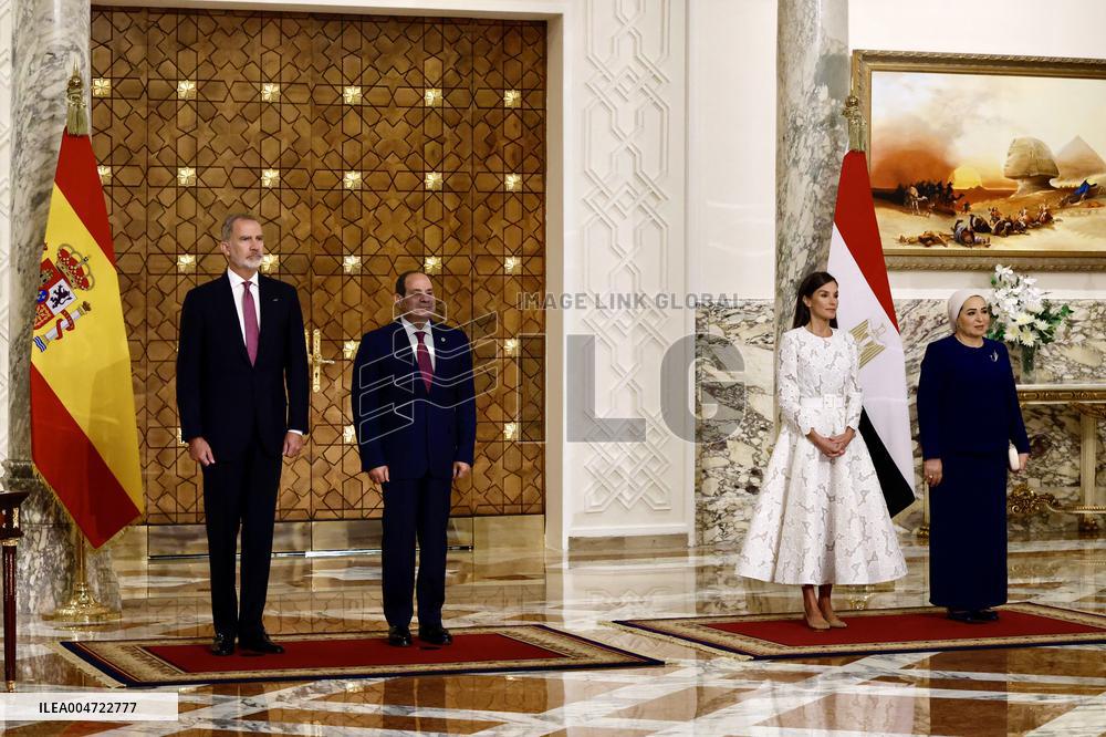 Spanish Royals Recieved by President Abdelfatah El Sisi - Cairo