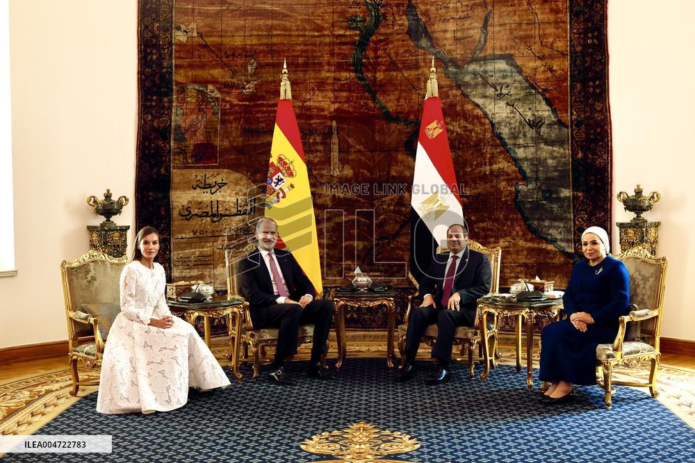 Spanish Royals Recieved by President Abdelfatah El Sisi - Cairo
