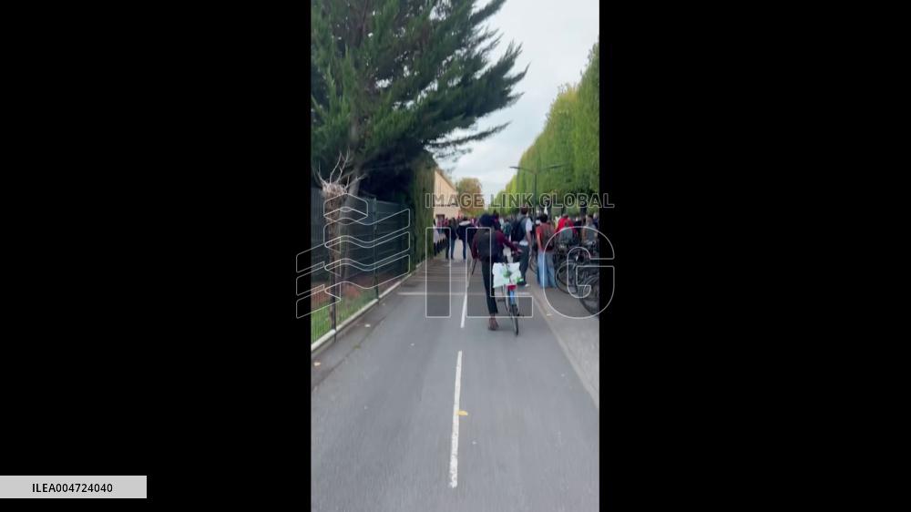 France: Police Forces Intervene to End High School Protest in Caen