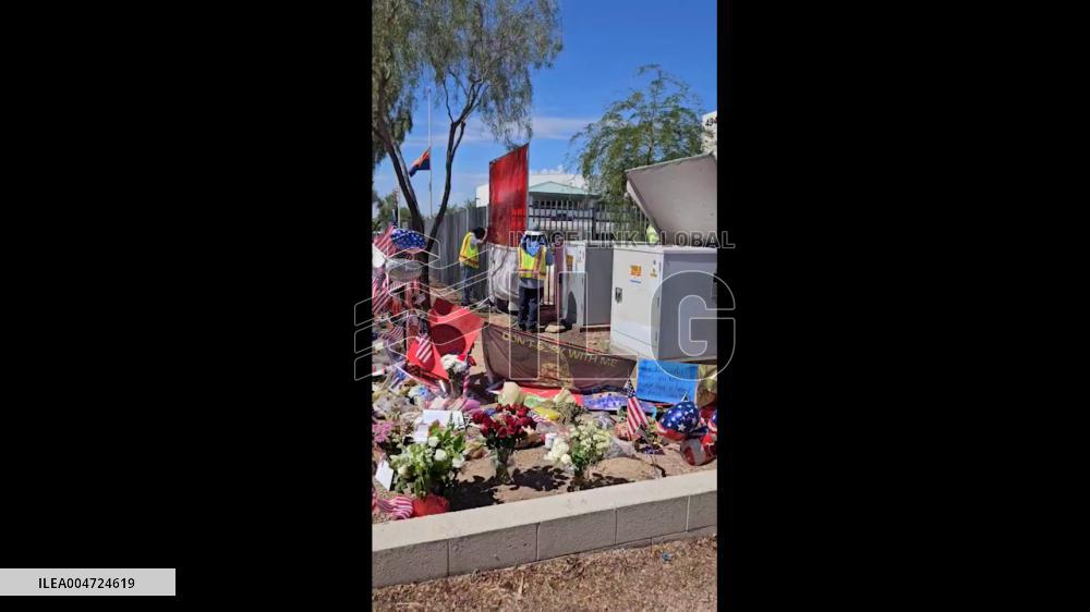 US: Memorials Appear for Charlie Kirk at Turning Point USA Headquarters in Arizona