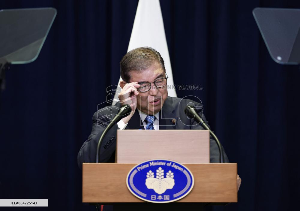 Japan PM holds press conference in New York