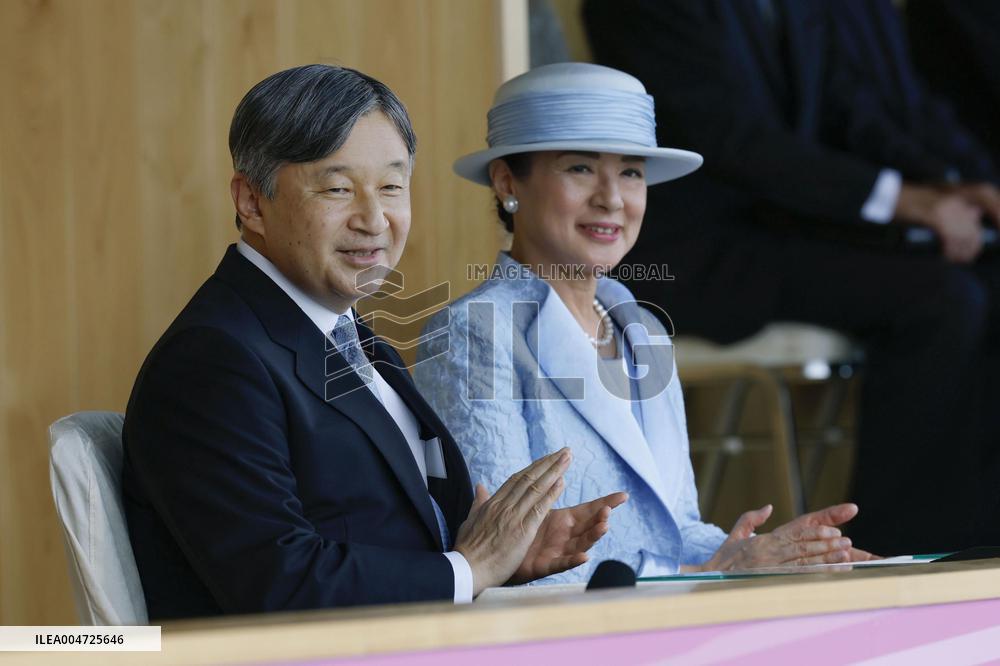Japan emperor at sports festival in Shiga Pref.