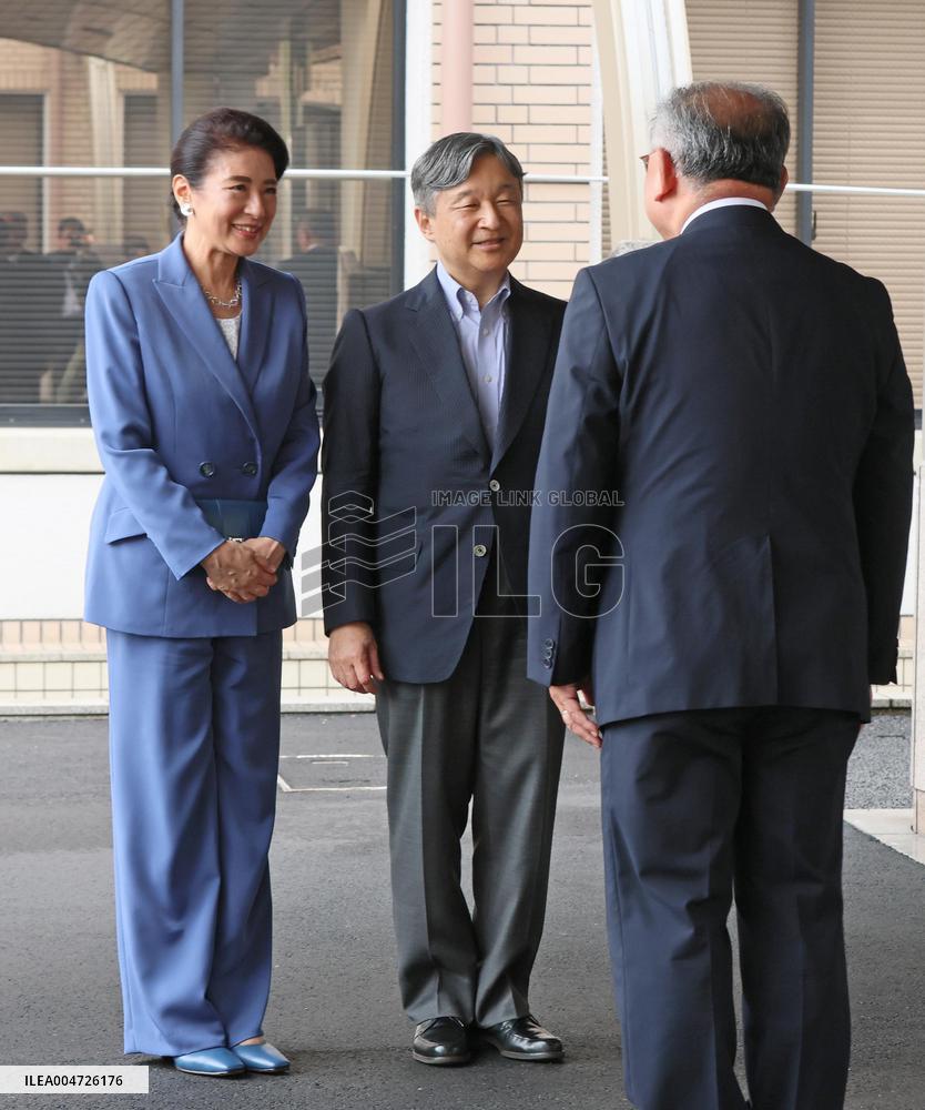 Japan emperor visits social welfare center in Shiga Pref.