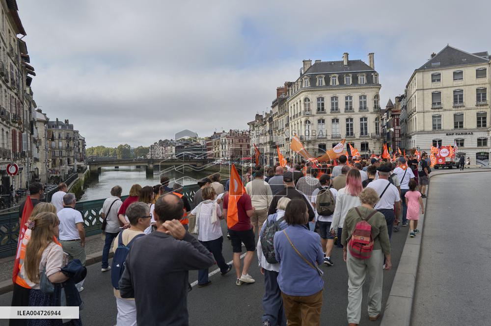 Demonstration Against France's National Budget - Bayonne