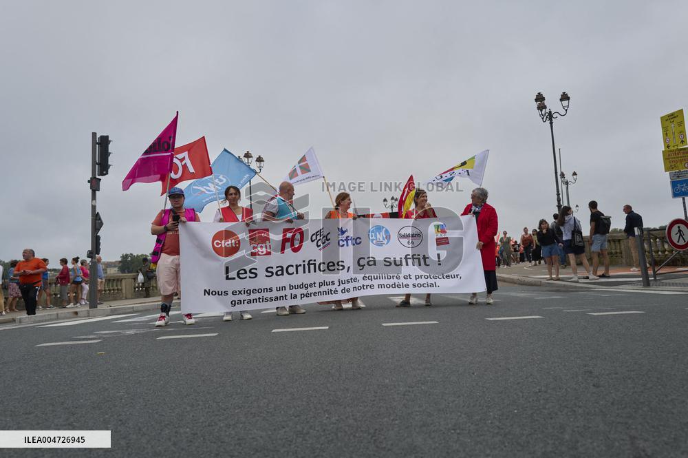 Demonstration Against France's National Budget - Bayonne