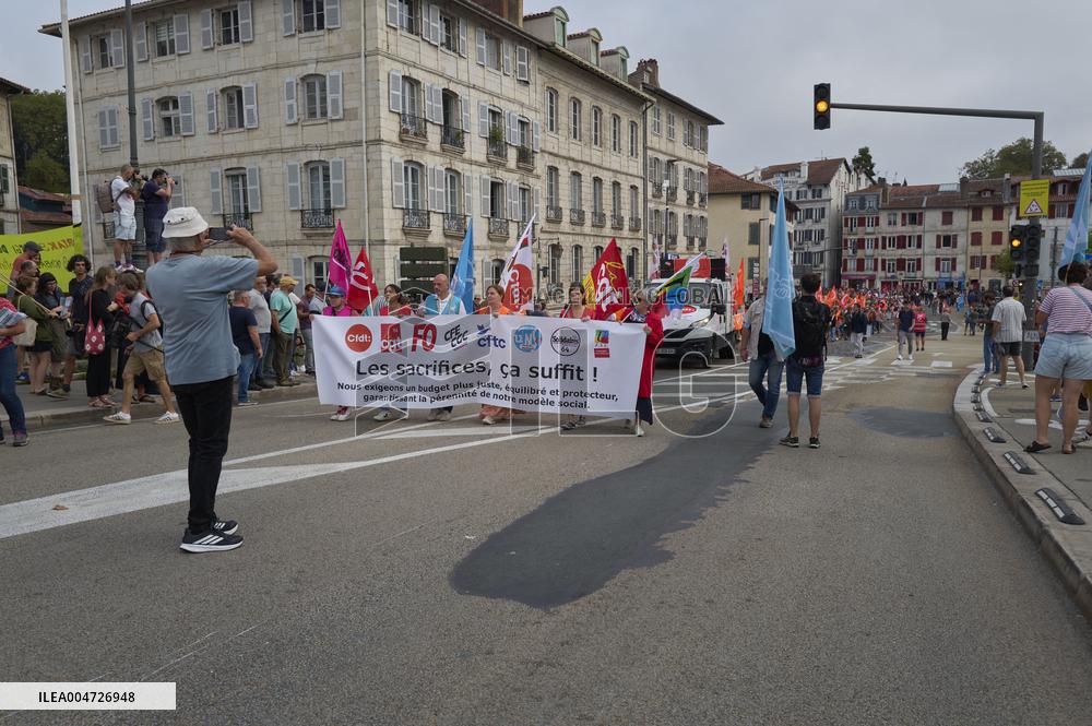 Demonstration Against France's National Budget - Bayonne