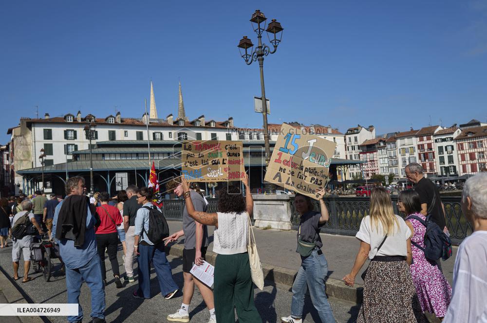 Demonstration Against France's National Budget - Bayonne