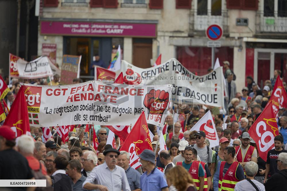 Demonstration Against France's National Budget - Bayonne