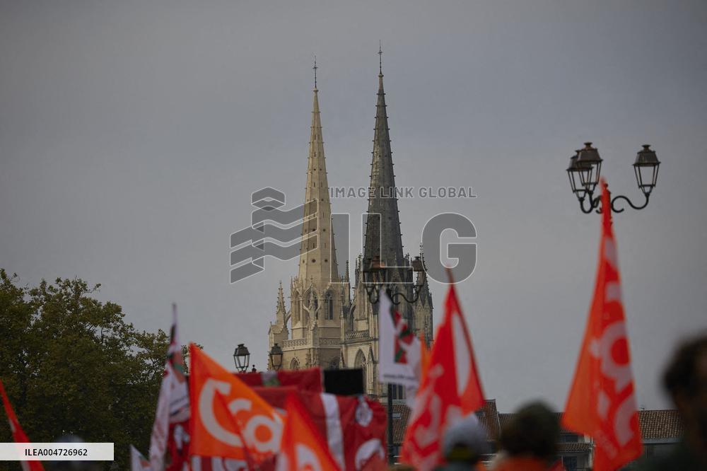 Demonstration Against France's National Budget - Bayonne