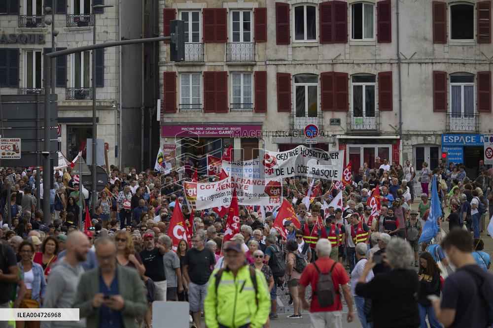 Demonstration Against France's National Budget - Bayonne