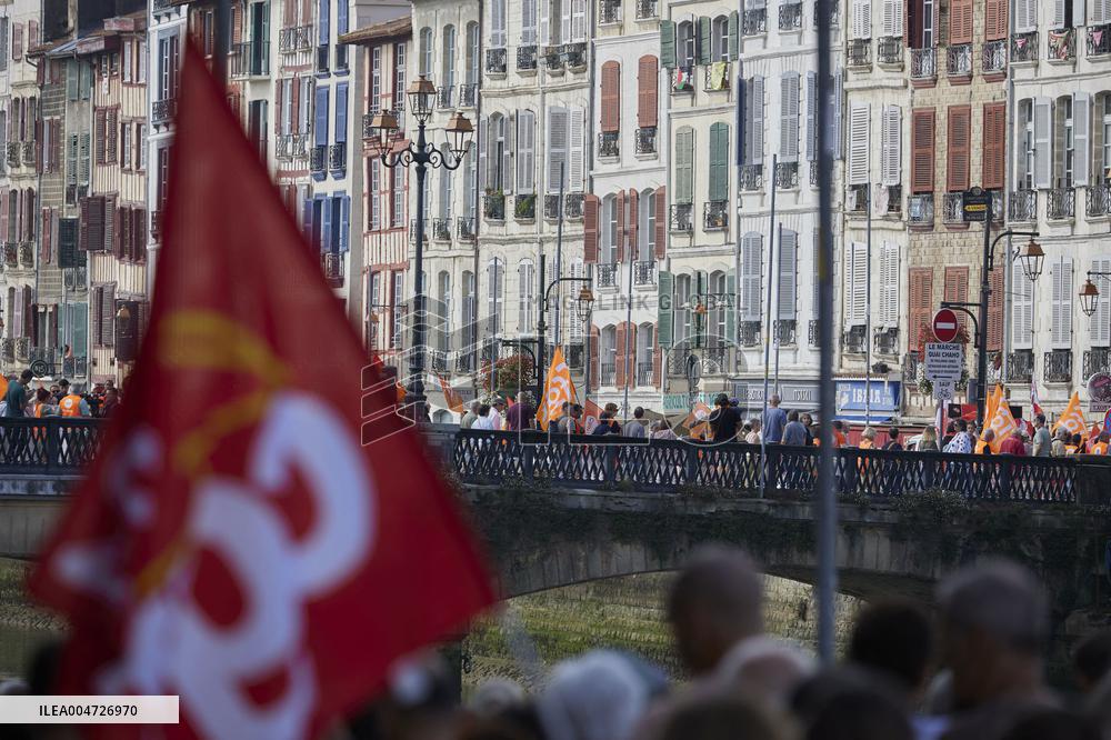 Demonstration Against France's National Budget - Bayonne