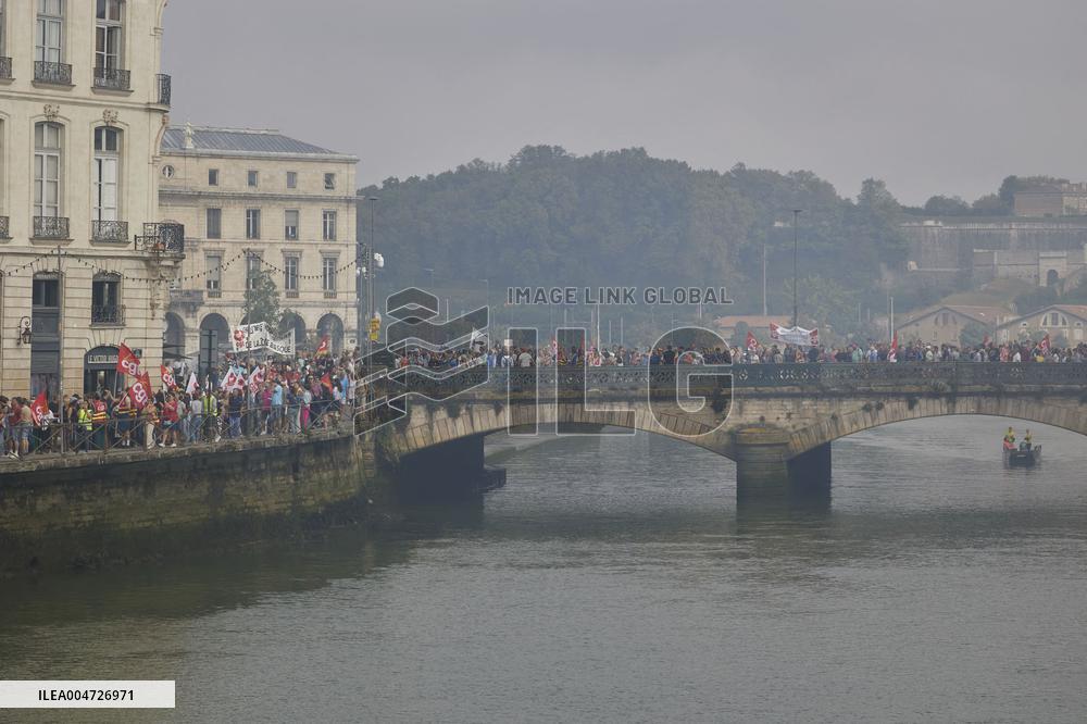 Demonstration Against France's National Budget - Bayonne