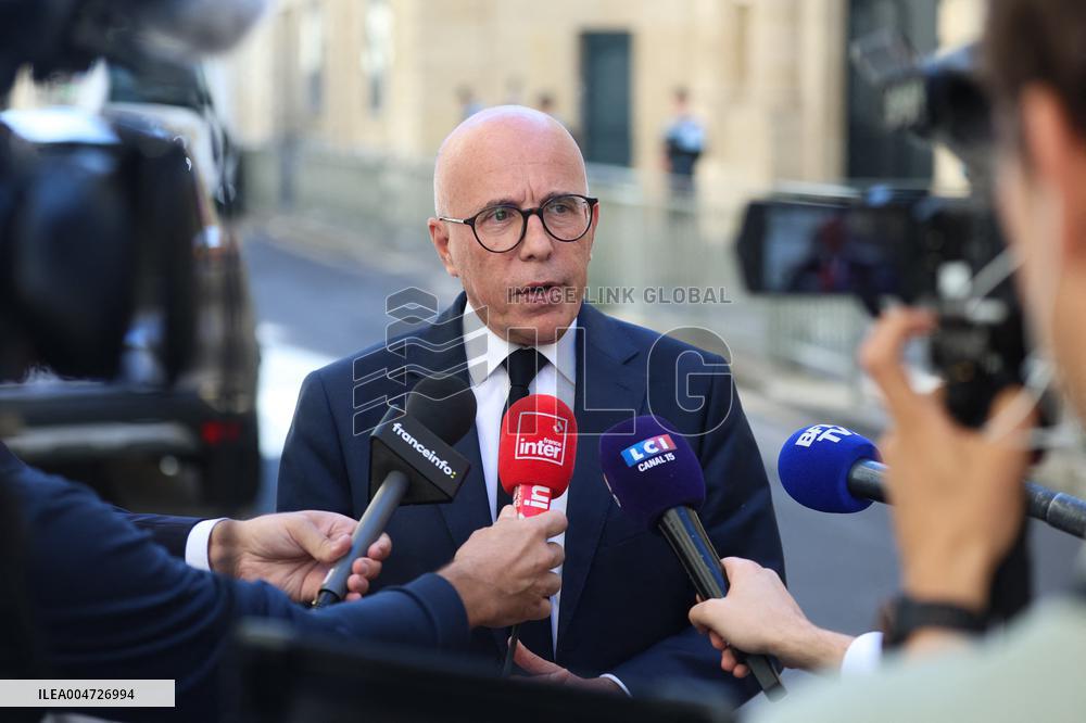 PM Lecornu Meets With Eric Ciotti - Paris