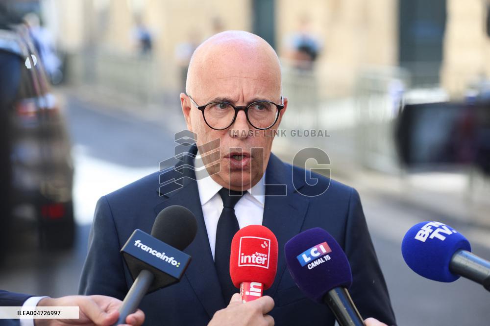 PM Lecornu Meets With Eric Ciotti - Paris