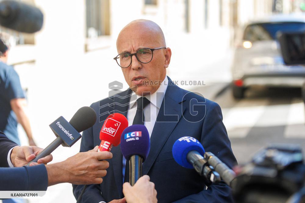 PM Lecornu Meets With Eric Ciotti - Paris