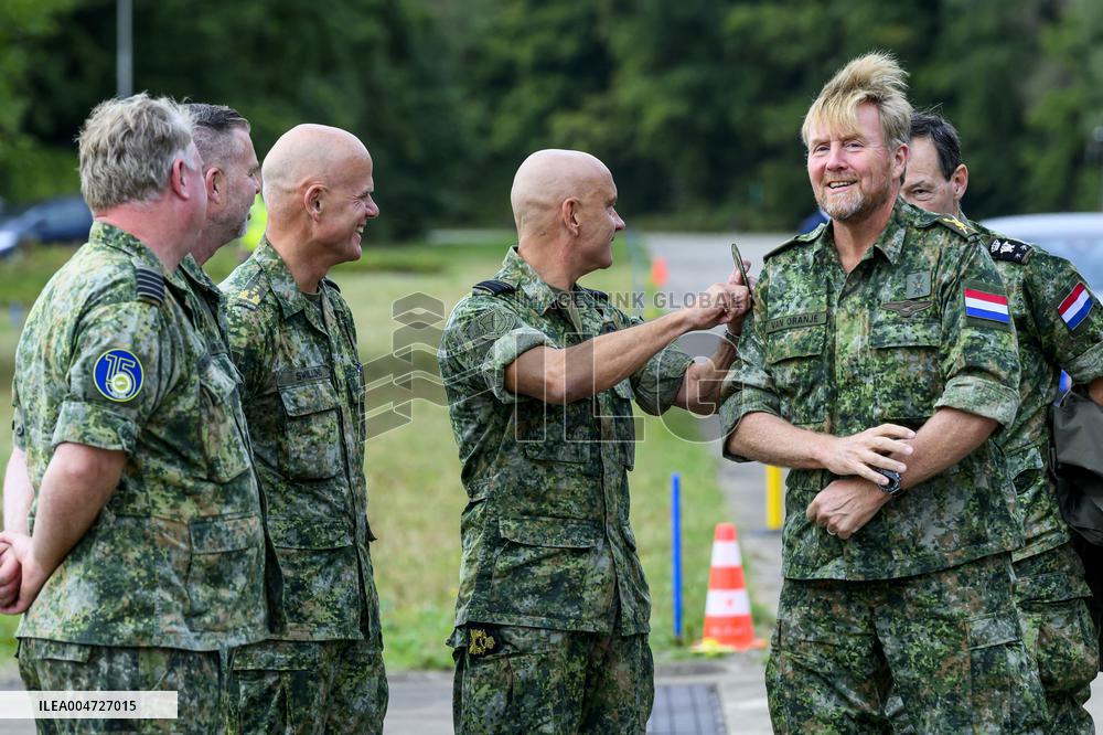 King Willem-Alexander At Falcon Leap Exercise - Eindhoven