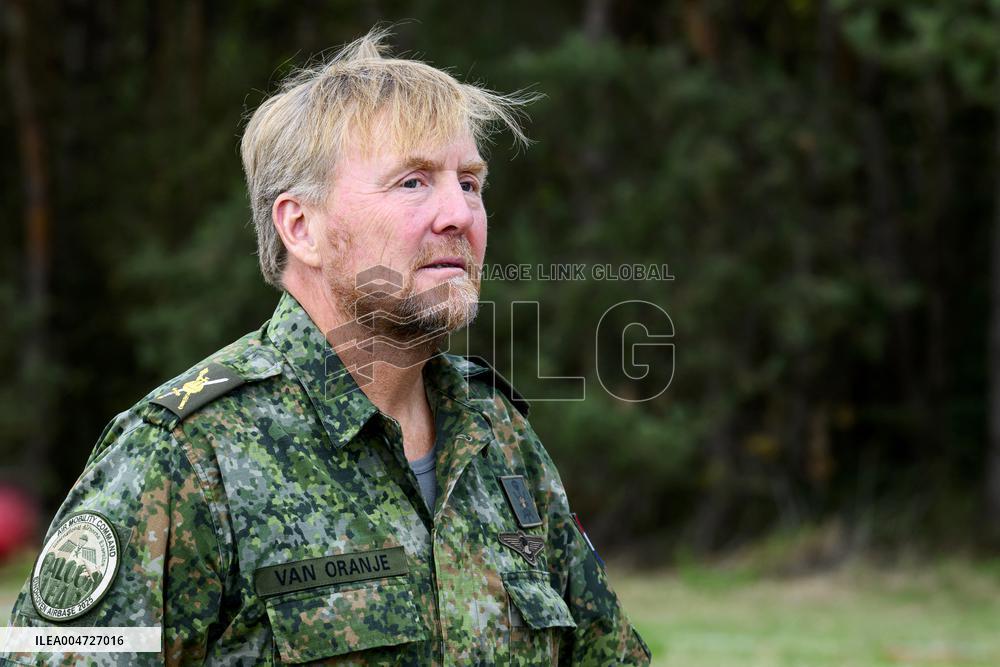 King Willem-Alexander At Falcon Leap Exercise - Eindhoven