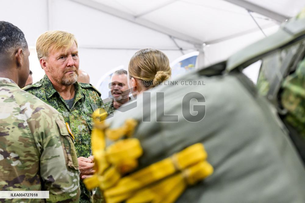 King Willem-Alexander At Falcon Leap Exercise - Eindhoven