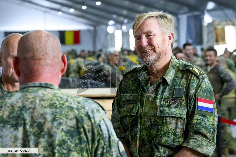 King Willem-Alexander At Falcon Leap Exercise - Eindhoven