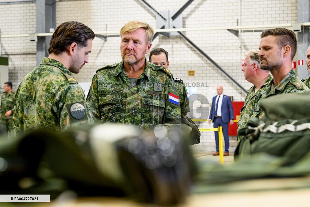 King Willem-Alexander At Falcon Leap Exercise - Eindhoven