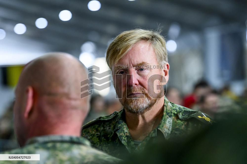 King Willem-Alexander At Falcon Leap Exercise - Eindhoven