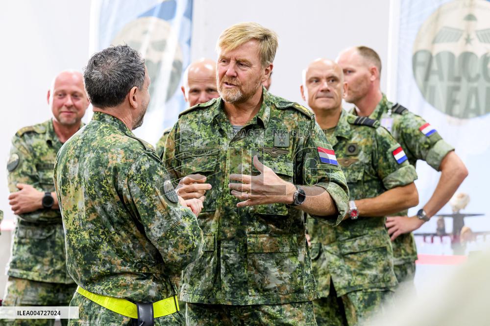 King Willem-Alexander At Falcon Leap Exercise - Eindhoven