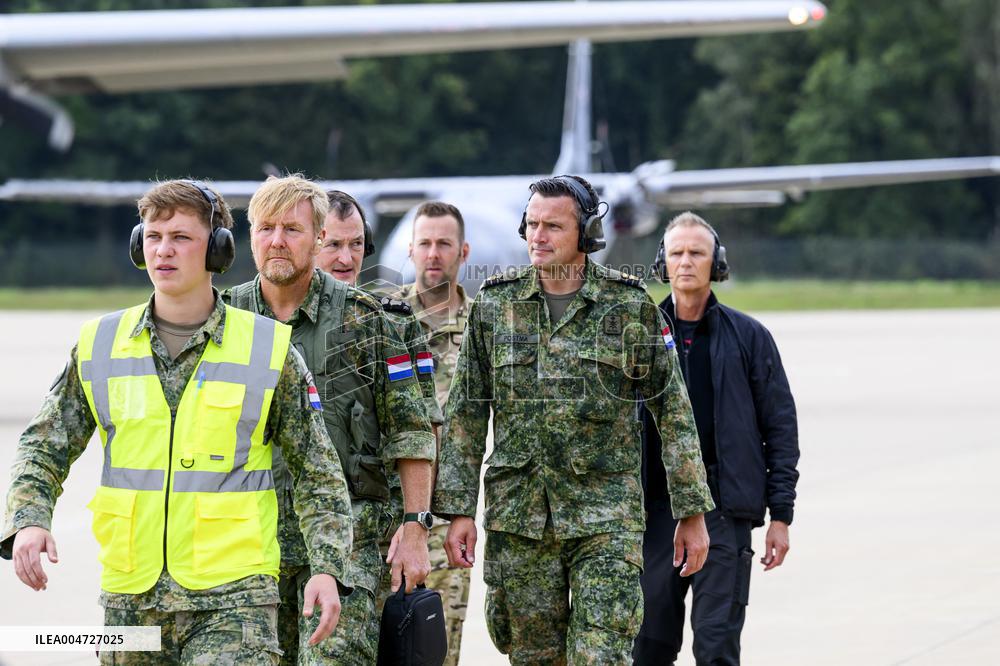 King Willem-Alexander At Falcon Leap Exercise - Eindhoven