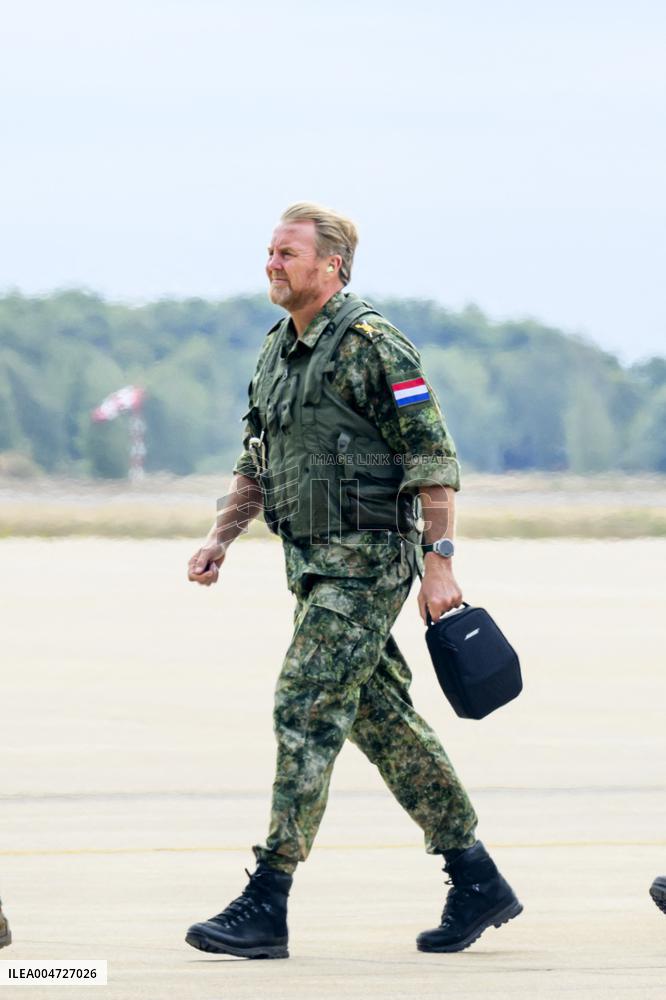 King Willem-Alexander At Falcon Leap Exercise - Eindhoven