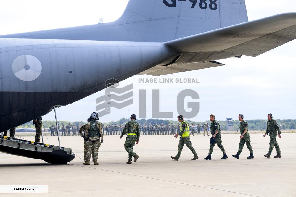 King Willem-Alexander At Falcon Leap Exercise - Eindhoven