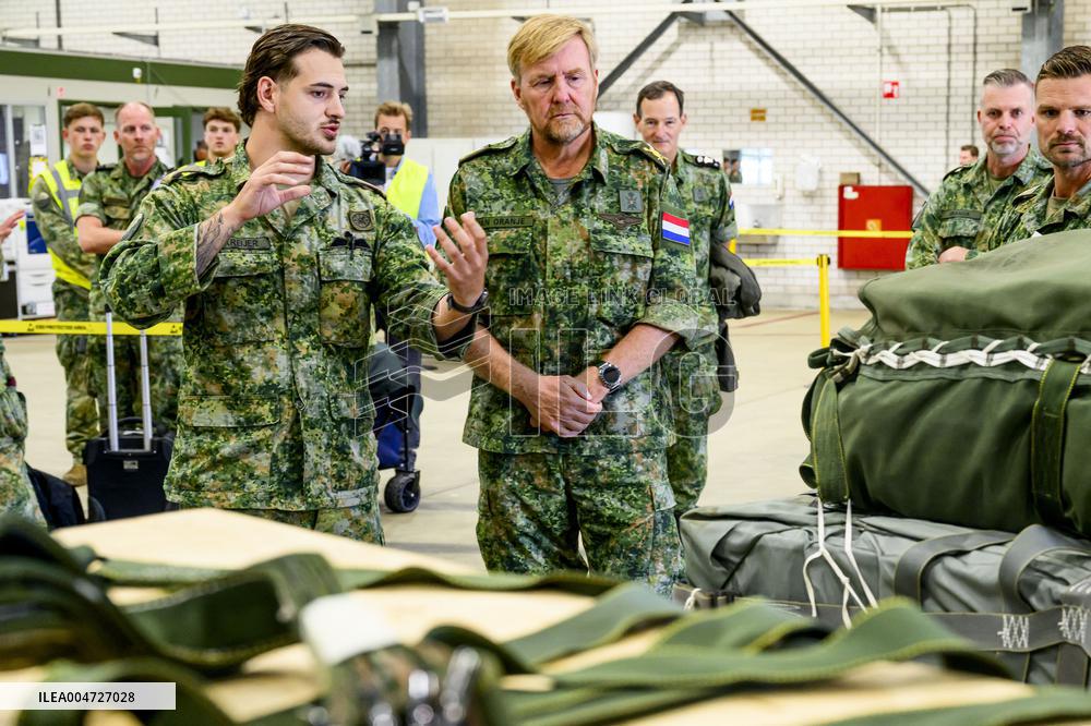 King Willem-Alexander At Falcon Leap Exercise - Eindhoven