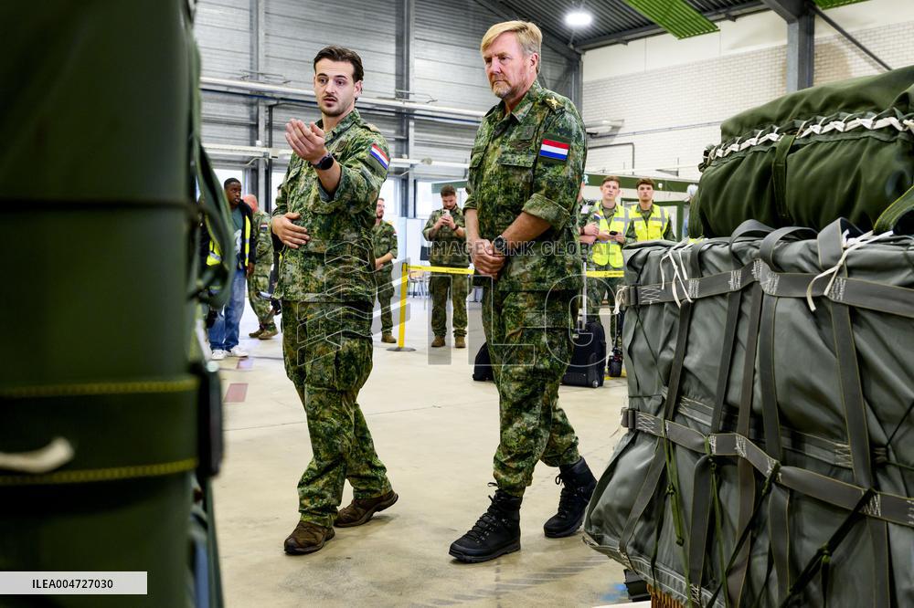 King Willem-Alexander At Falcon Leap Exercise - Eindhoven