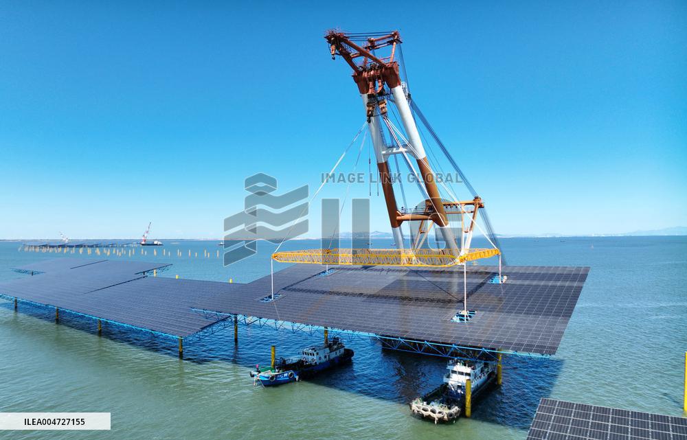 Construction Site of An Offshore Photovoltaic Power Plant - China