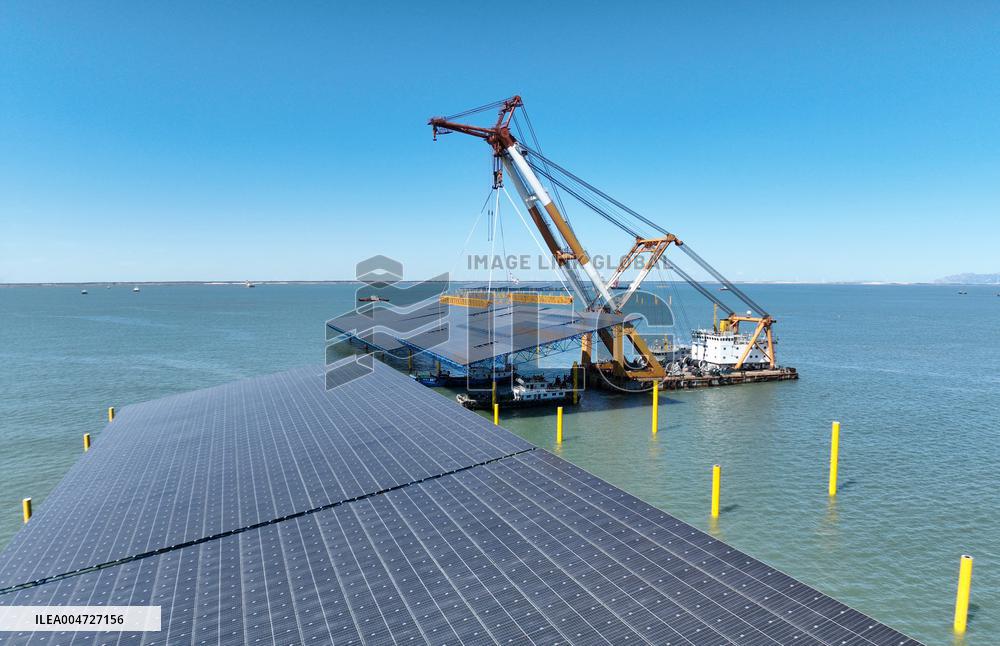 Construction Site of An Offshore Photovoltaic Power Plant - China