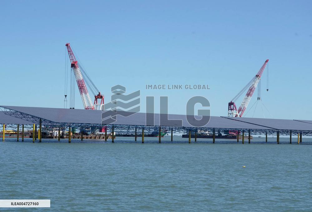 Construction Site of An Offshore Photovoltaic Power Plant - China