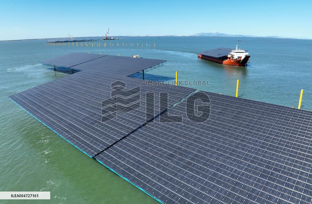 Construction Site of An Offshore Photovoltaic Power Plant - China