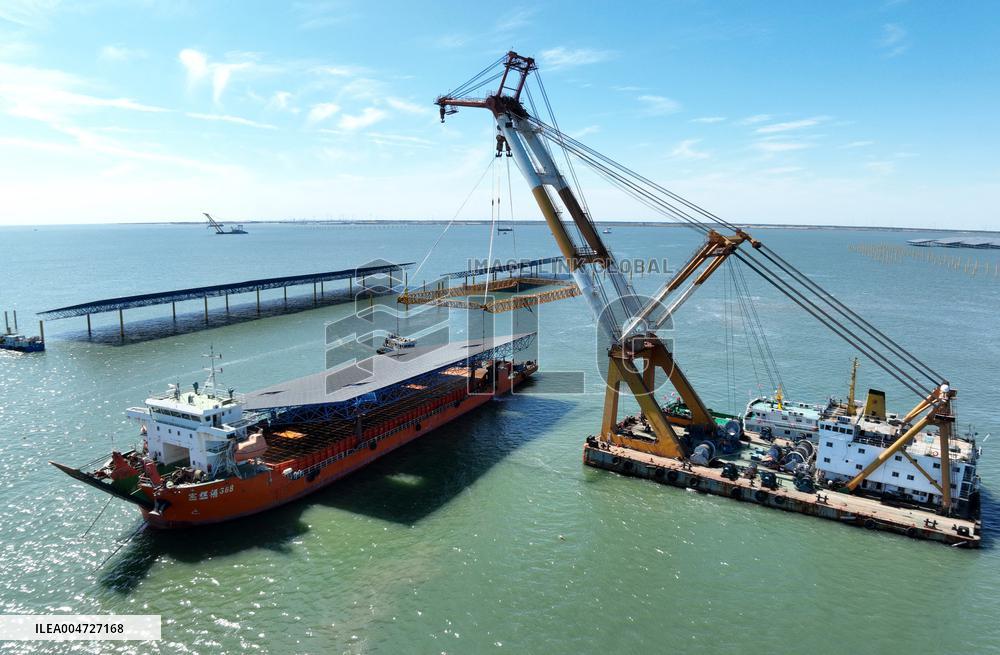 Construction Site of An Offshore Photovoltaic Power Plant - China