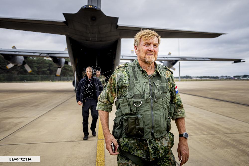King Willem-Alexander At Falcon Leap Exercise - Eindhoven