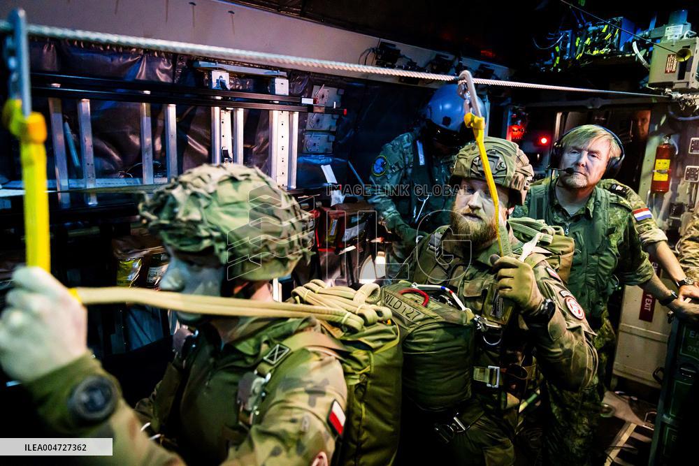 King Willem-Alexander At Falcon Leap Exercise - Eindhoven