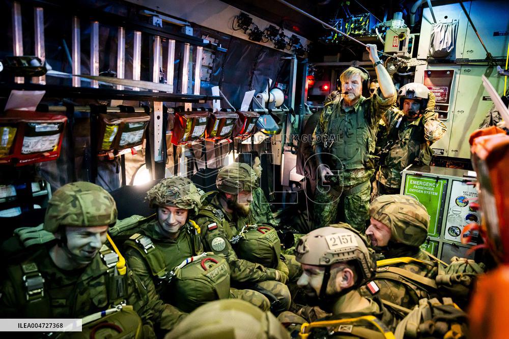 King Willem-Alexander At Falcon Leap Exercise - Eindhoven