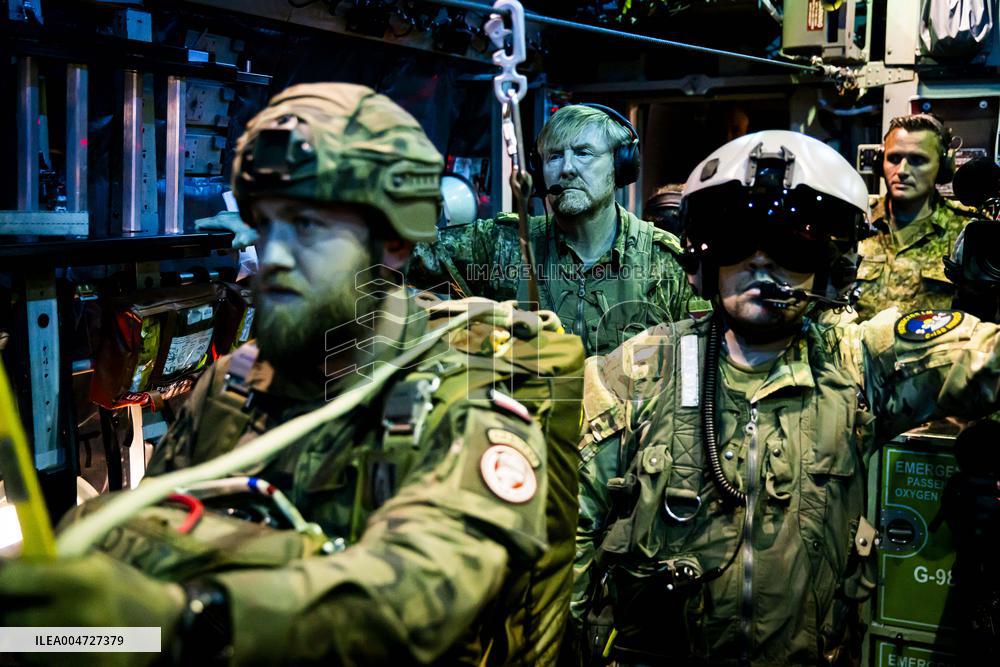 King Willem-Alexander At Falcon Leap Exercise - Eindhoven