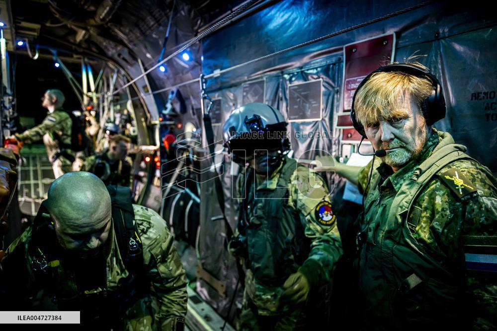 King Willem-Alexander At Falcon Leap Exercise - Eindhoven