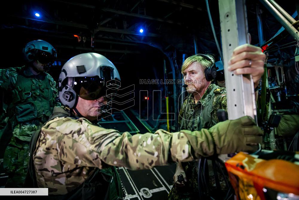 King Willem-Alexander At Falcon Leap Exercise - Eindhoven