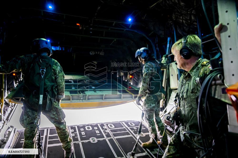 King Willem-Alexander At Falcon Leap Exercise - Eindhoven