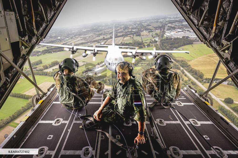 King Willem-Alexander At Falcon Leap Exercise - Eindhoven