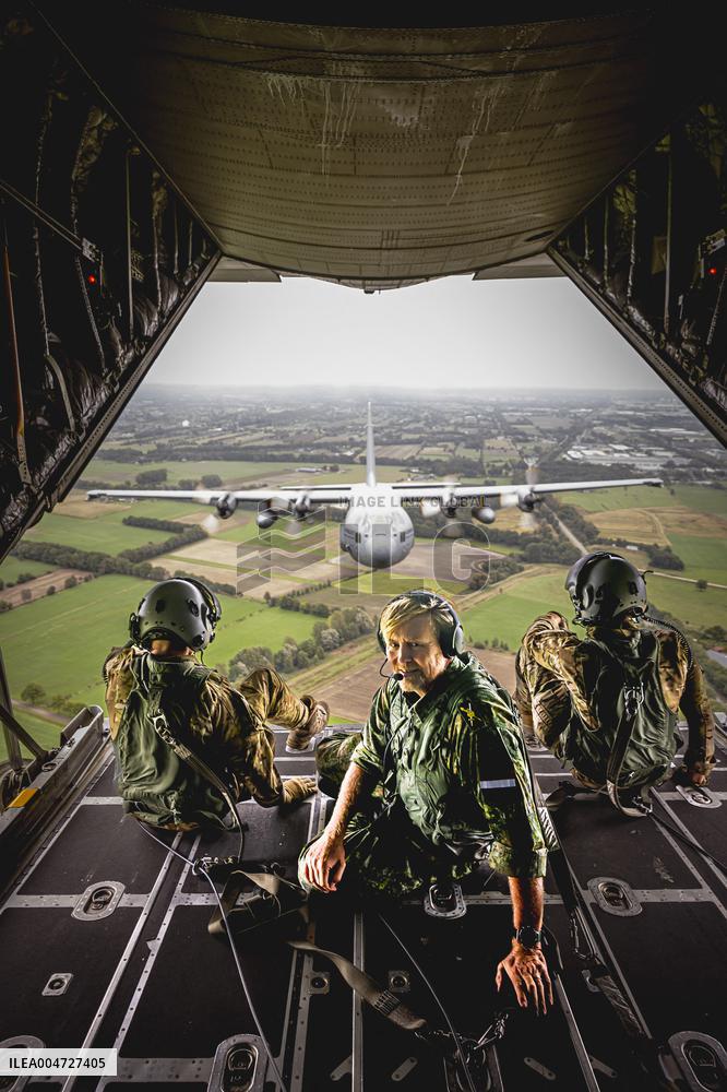 King Willem-Alexander At Falcon Leap Exercise - Eindhoven
