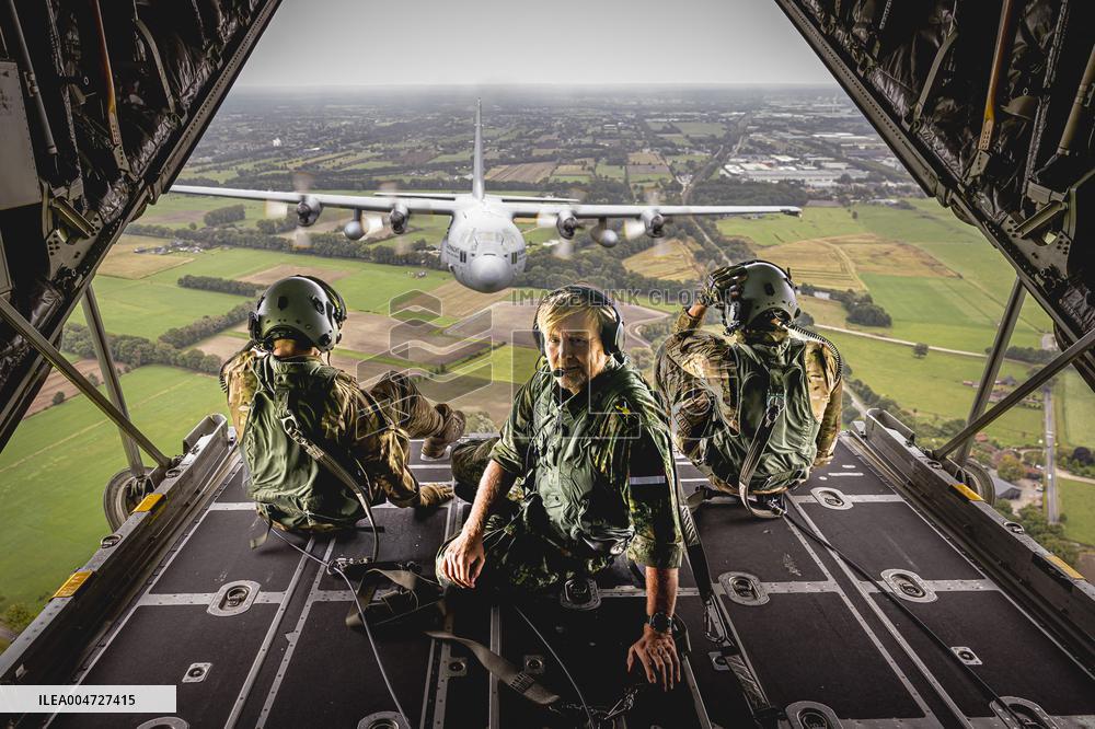 King Willem-Alexander At Falcon Leap Exercise - Eindhoven
