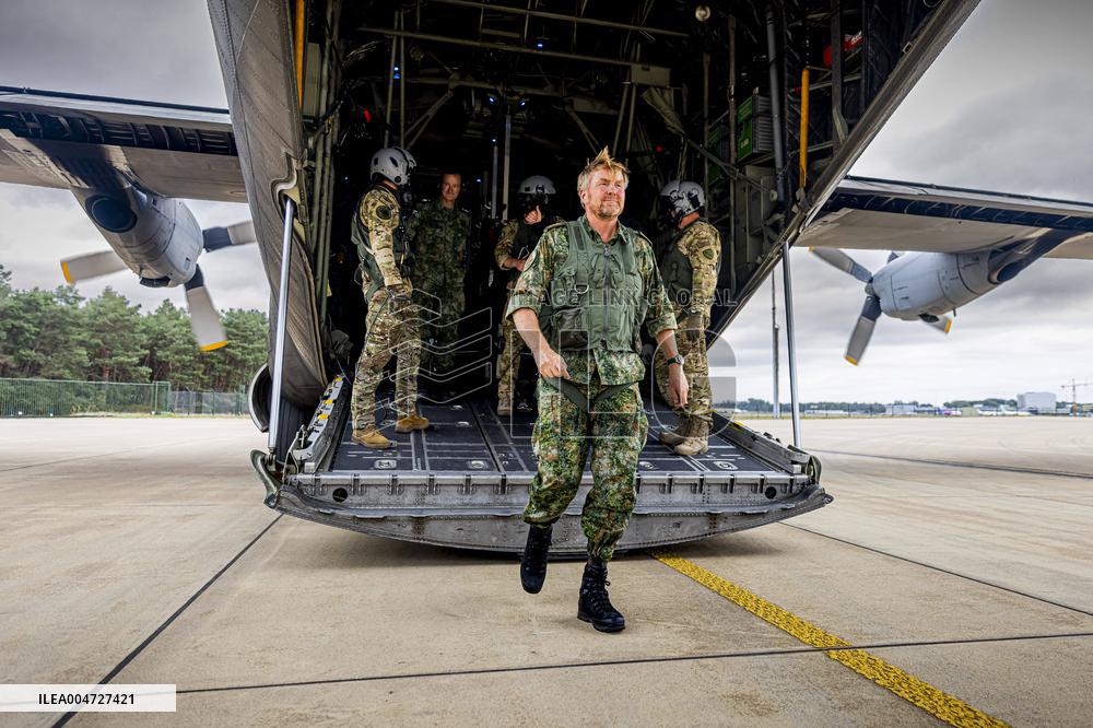 King Willem-Alexander At Falcon Leap Exercise - Eindhoven