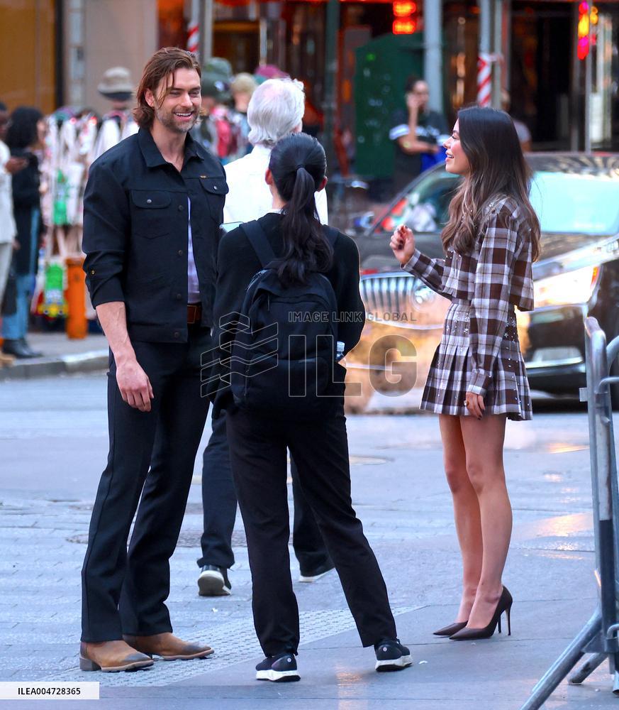 Miranda Cosgrove and Pierson Fode out in Times Square - New York