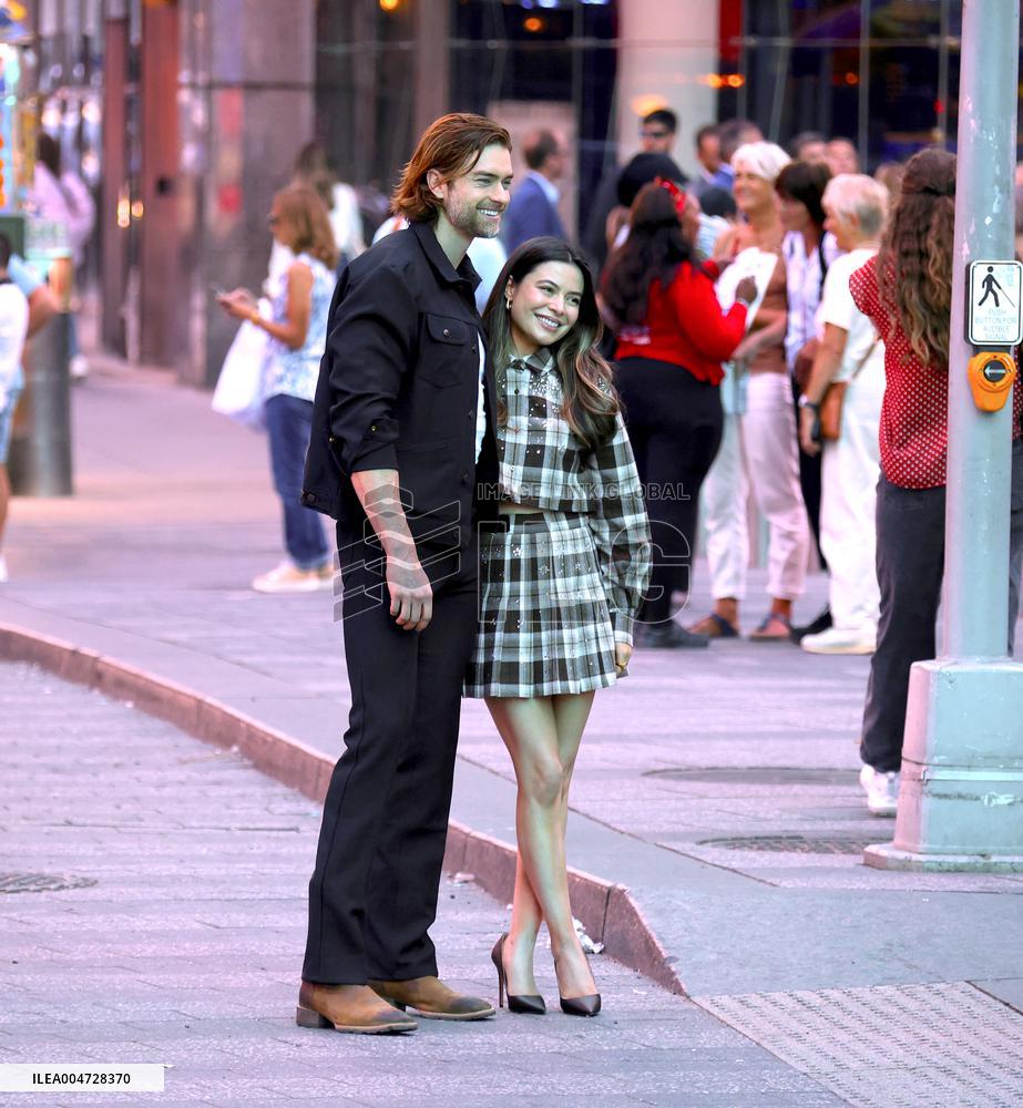 Miranda Cosgrove and Pierson Fode out in Times Square - New York